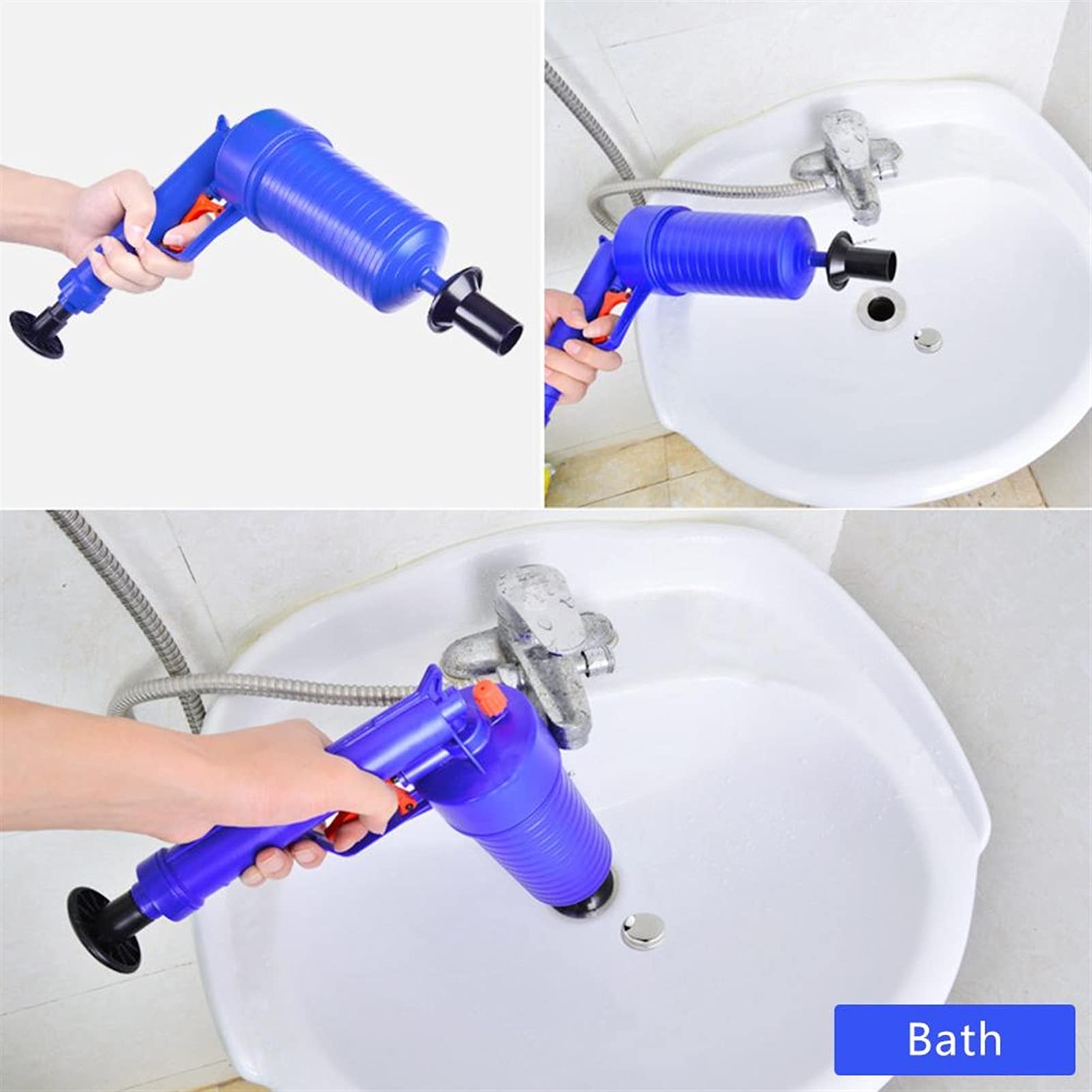 Desatascador de tuberías, Limpiador de desagües, Bomba de Aire, desbloqueador de presión, fregaderos de alcantarillado, Lavabo, tubería, eliminador de obstrucciones, baño, Cocina, Inodoro li