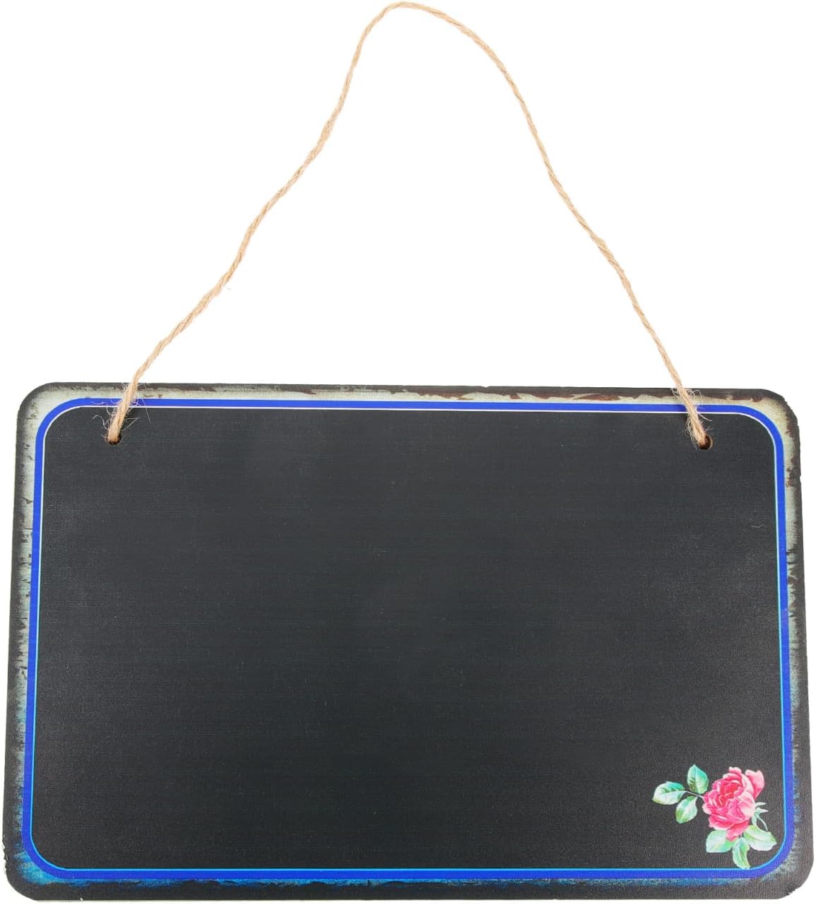 Wall Hanging Message Board Small Single-Sided Chalkboard Decorative Memo Board for Home Office Kitchen Restaurant with DIY Sign, Black Style