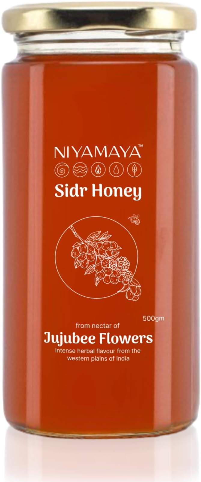 NIYAMAYA Sidr Honey 500 gm Jar | 100% Pure Honey | Unprocessed Natural Shahad | Raw Honey for Weight lose | No Sugar No Adulteration