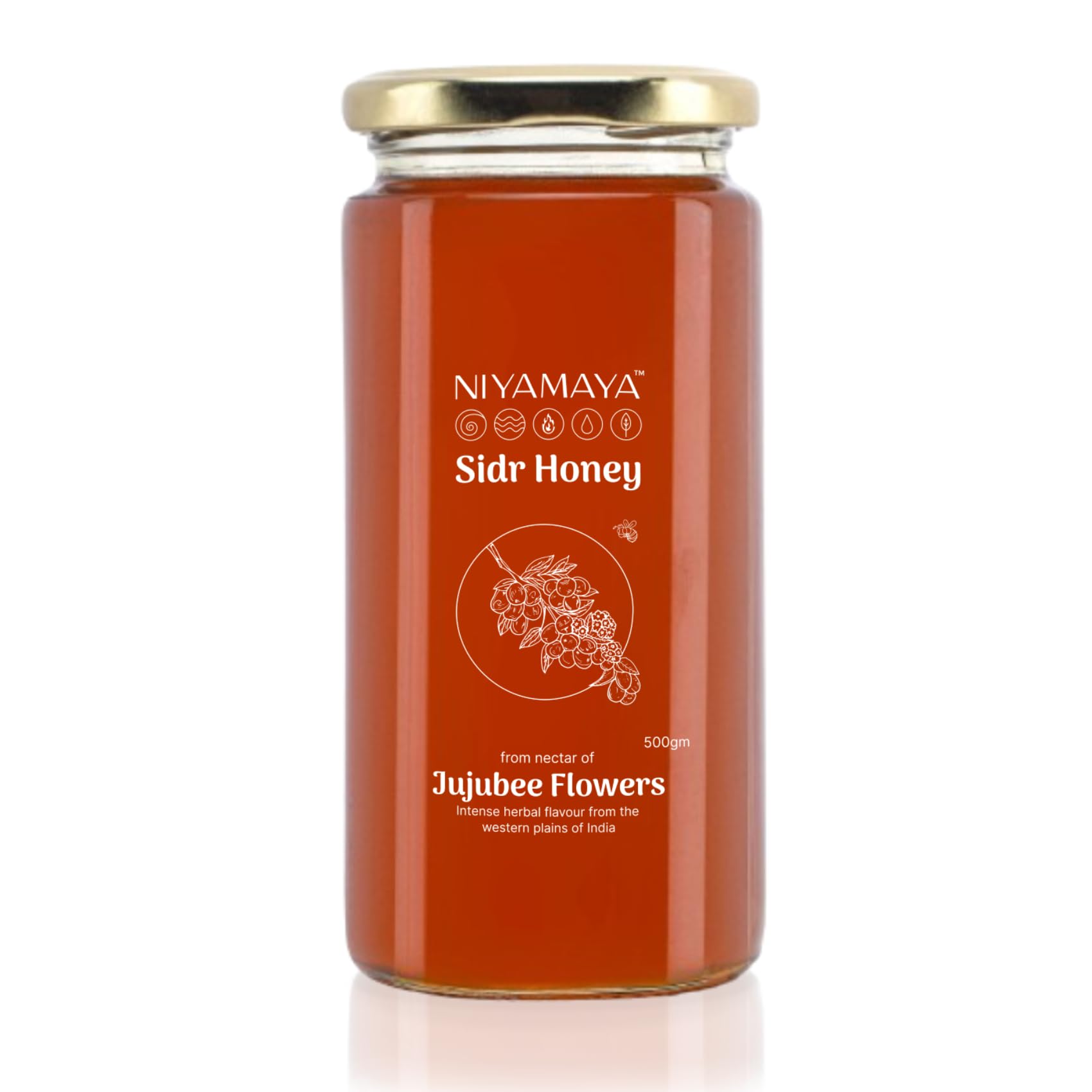 NIYAMAYA Sidr Honey 500 gm Jar | 100% Pure Honey | Unprocessed Natural Shahad | Raw Honey for Weight lose | No Sugar No Adulteration