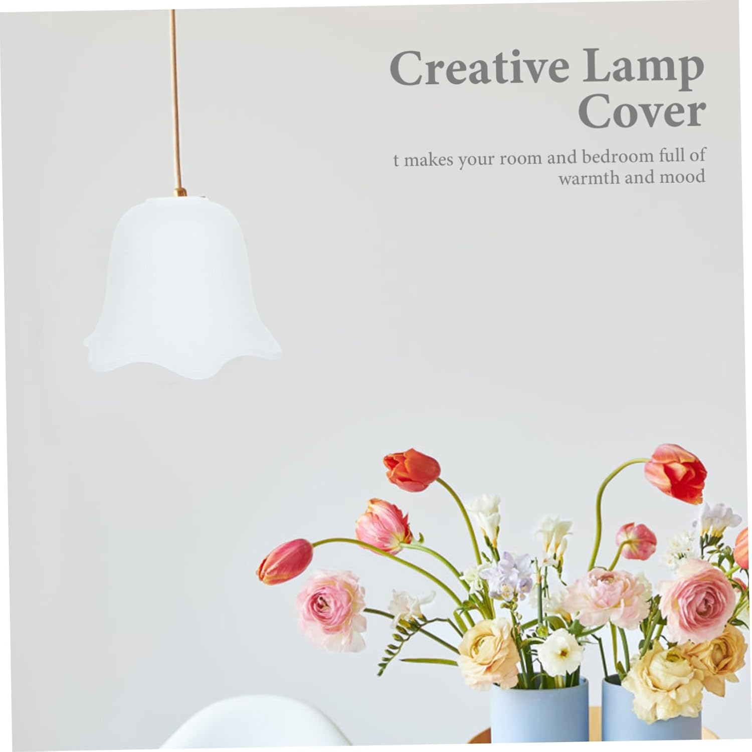 Mobestech E27 Lightbulb Lampshade Set Glass Craft Lampshade Decorative Ceiling Lamp