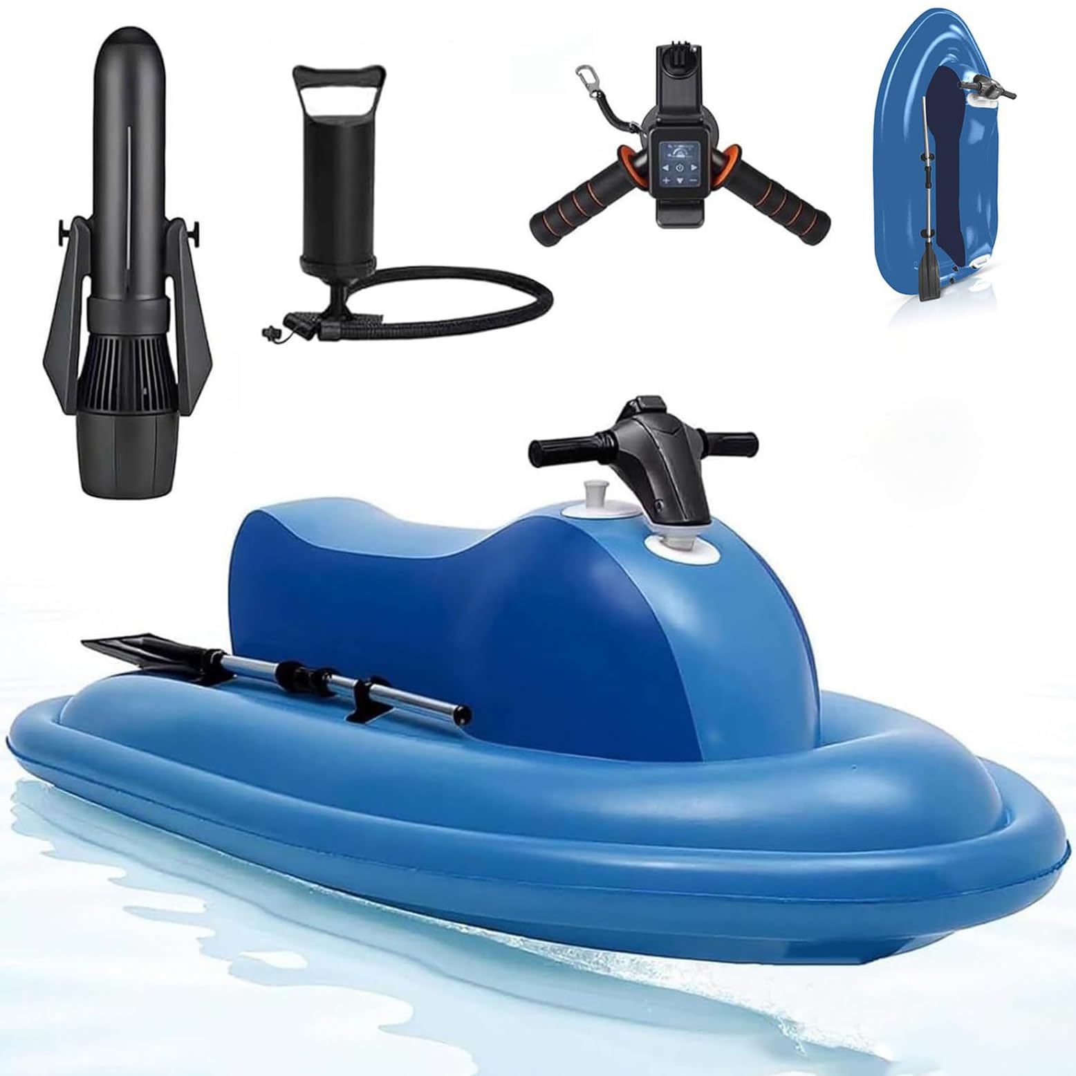 GmhXylophyte Inflatable Water Jet Ski For Adults & Kids, 2-Person Inflatable Boat Complete Accessory Set, Simple Maintenance, Just Rinse With Water For Storage, For Beach A