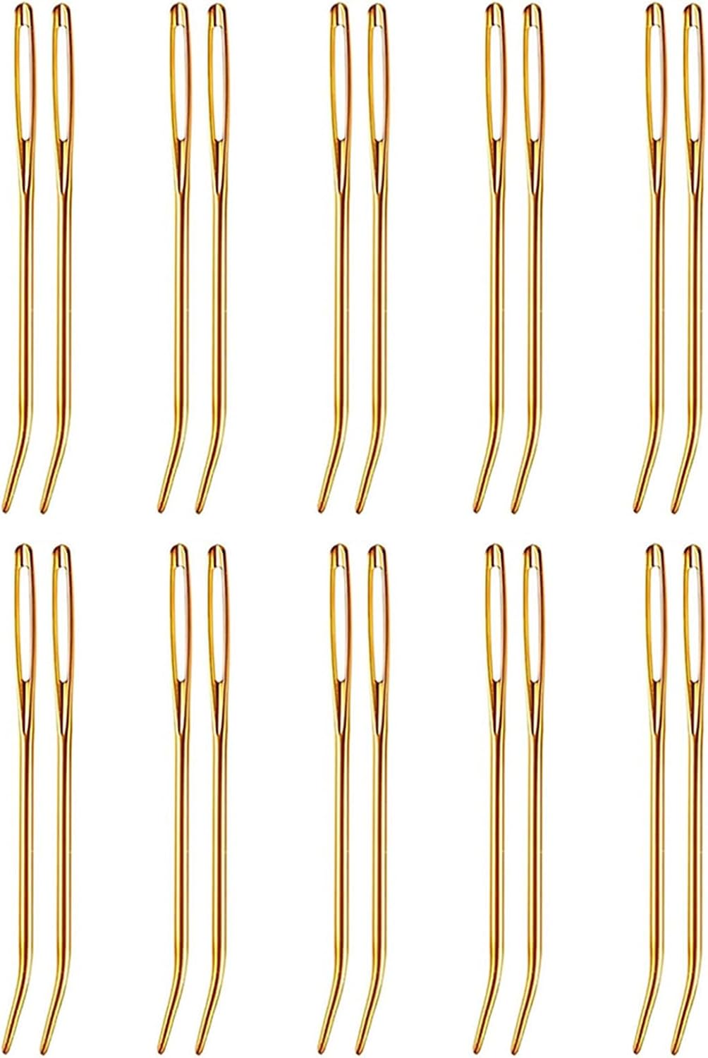 20 Pcs/Set Curved Needle with Large Eye Yarn Knitting Sewing Needle Darning Easy to Thread