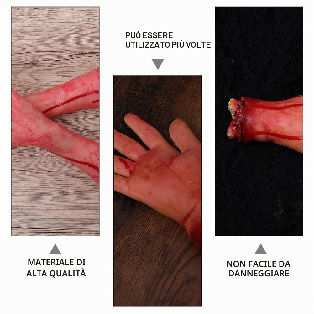 GANAZONO 5Pcs Decorazione di Halloween del Corpo Mozzata Parti del Corpo Sanguinante Morto Halloween Oggetti di Scena Difficili Parti Umane Prop Trucco