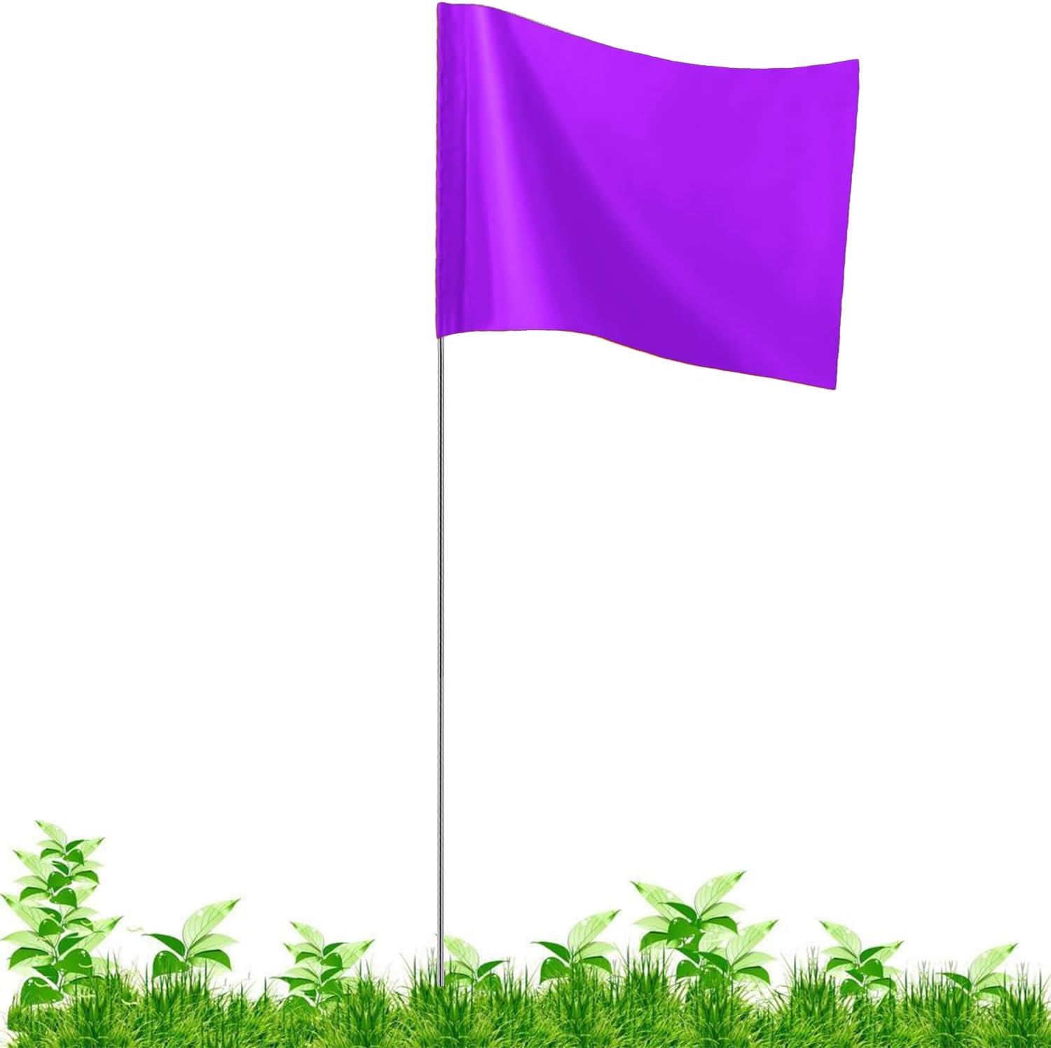 100Pack Purple Marking Flags, JIZHGRAD 16x4x5 Inch Marker Flags Use for Yard & Lawn, Boundary & Dog Training, Survey & Landscape, Sprinkler & Surveyor, Garden & Construction, High Visibility, Sturdy, Versatile, UV & Weather Resistant