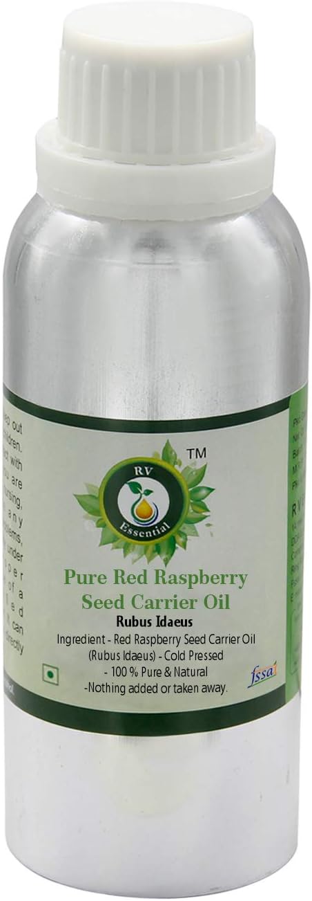 R V Essential Pure Red Raspberry Seed Carrier Oil 300ml (10oz)- Rubus Idaeus (100% Pure and Natural Cold Pressed)