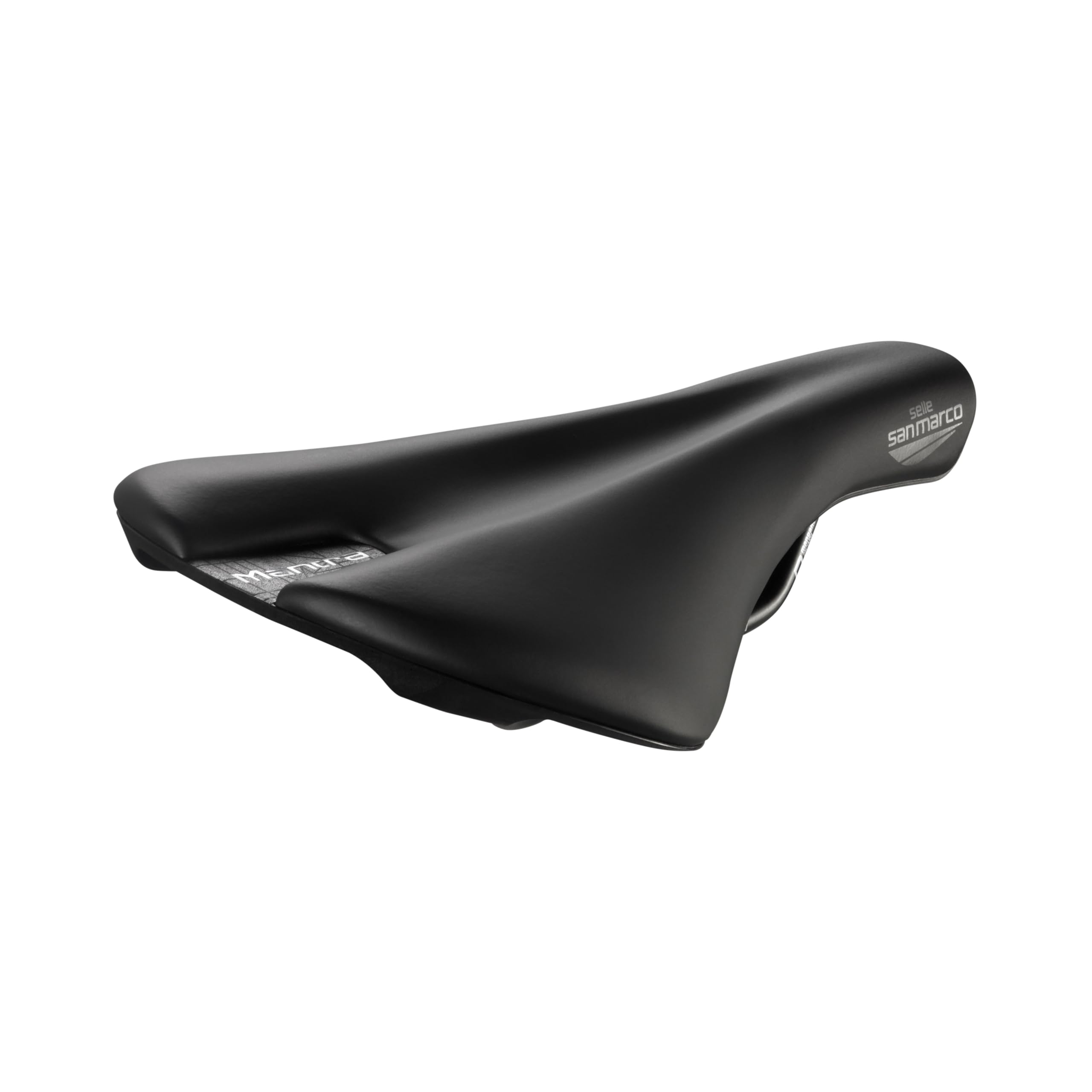 Selle San Marco Mantra Manganese - Sillín Bicicleta Off-Road, Trail, Cross Country, Agujero Anatómico, Funda Protectora, Rail Manganeso - Negro, L2