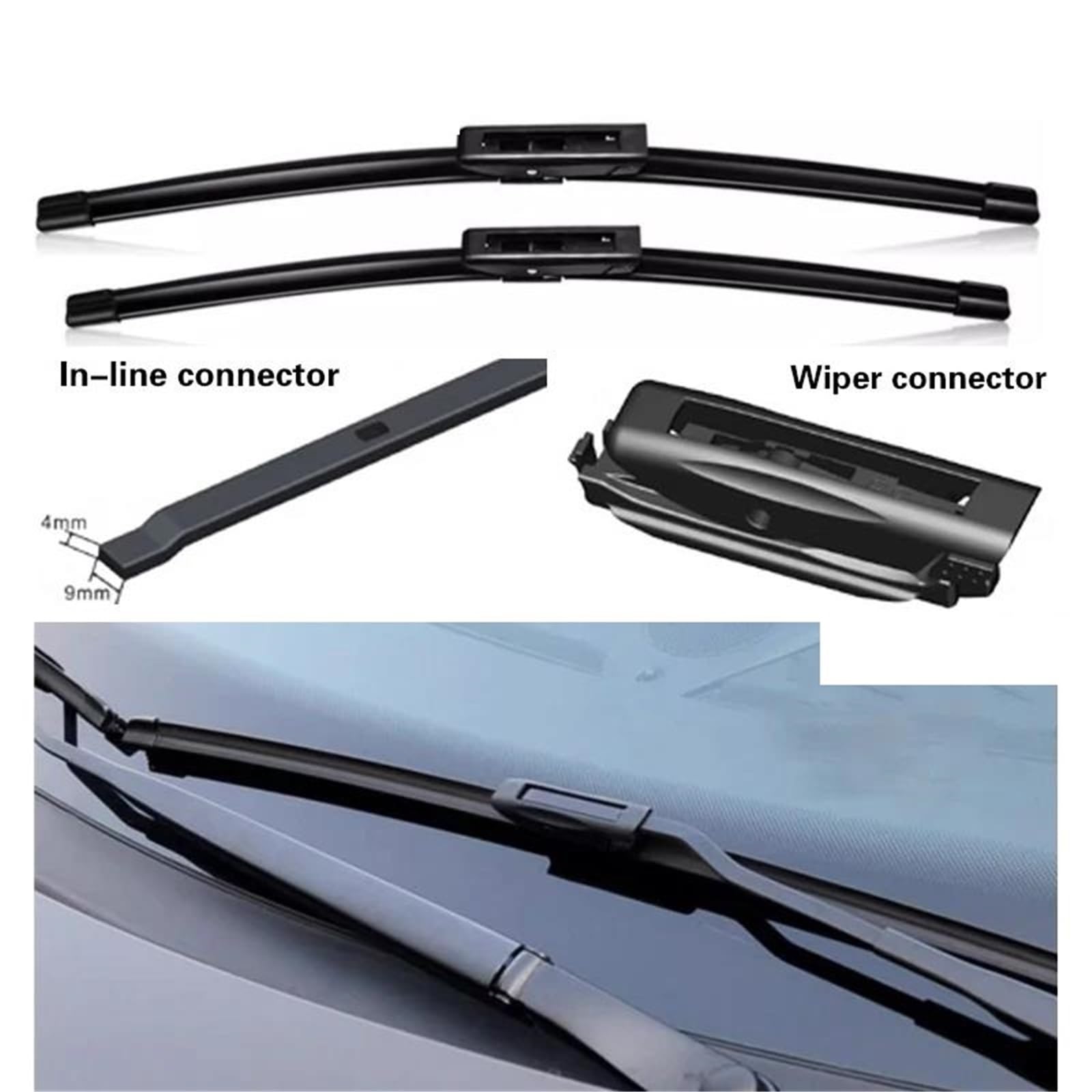 Spazzole tergicristallo anteriori e posteriori per parabrezza per Renault per Clio 3 III per Hatchback 2005-2012 24"+16"+12" Tergicristallo