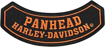 Harley-Davidson 5 in. Embroidered Panhead Rocker Emblem Sew-On Patch - Black