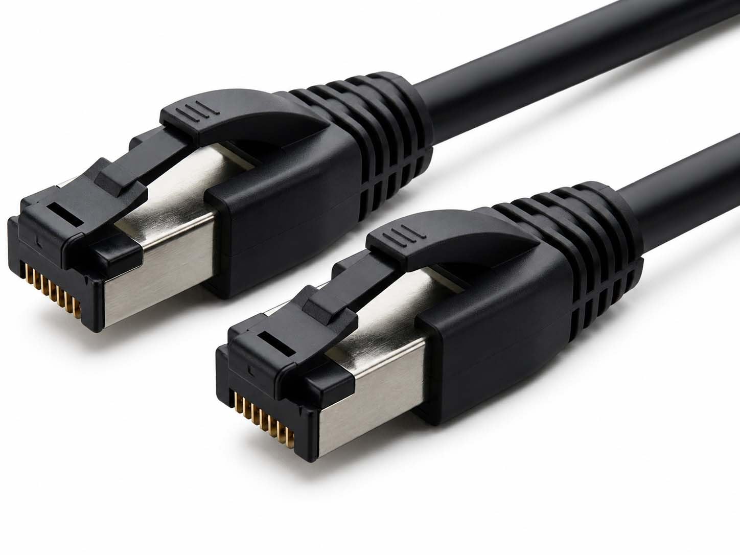 Мережевий кабель CAT 8.1 5 м, чорний, 1 шт., патч-кабель RJ45 LAN, 40 Гбіт/с, 2000 МГц, F/FTP PiMF, LSZH, високошвидкісний гігабіт