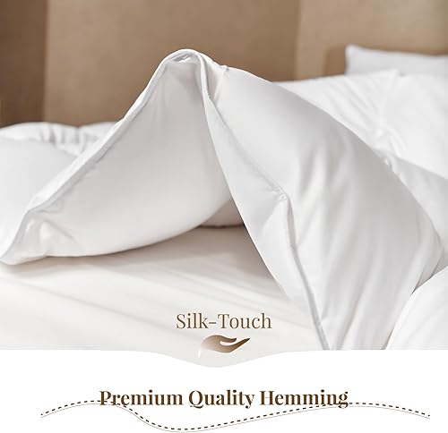 Miniatura 5 de Edredón de plumón tamaño Queen, edredón pesado de plumas de invierno, edredón cálido, edredón silencioso y con relleno de plumón, ganador de los