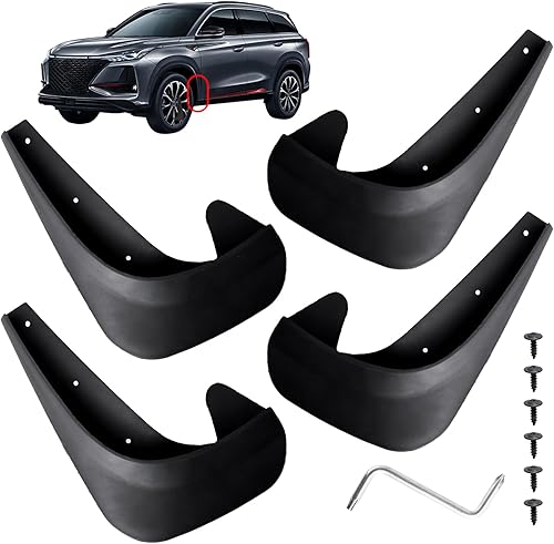 Jaxbo Juego de 4 aletas universales para barro para coche, aletas de barro, protectores contra salpicaduras flexibles delanteros y traseros con 8