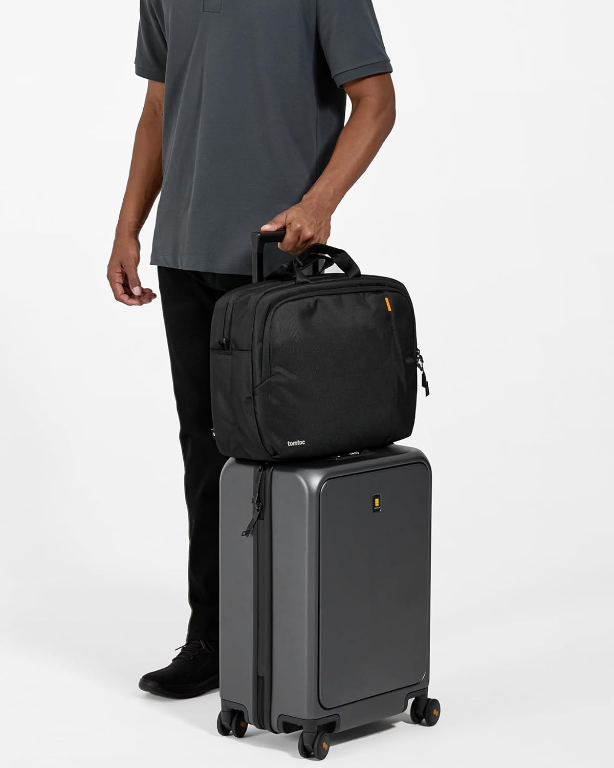 tomtoc Multi-functional Laptop Briefcase Business Shoulder Bag Fits 13-14 Inch MacBook Air/Pro, 13.5-14.4 Surface Laptop Studio, Lenovo ThinkPad/Dell Inspiron/ASUS ZenBook/Acer Aspire 14 Inch Computer - Image 7