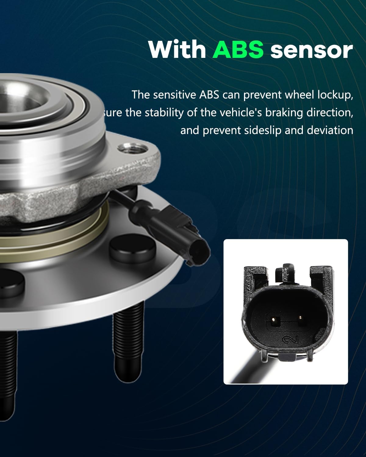 SCITOO 515096 Front Wheel Hub and Bearing Assembly Compatible with Chevy Tahoe Silverado 1500 Avalanche Suburban, Cadillac Escalade, GMC Yukon Sierra 6 Lugs W/ABS, 4WD, 2007-2014