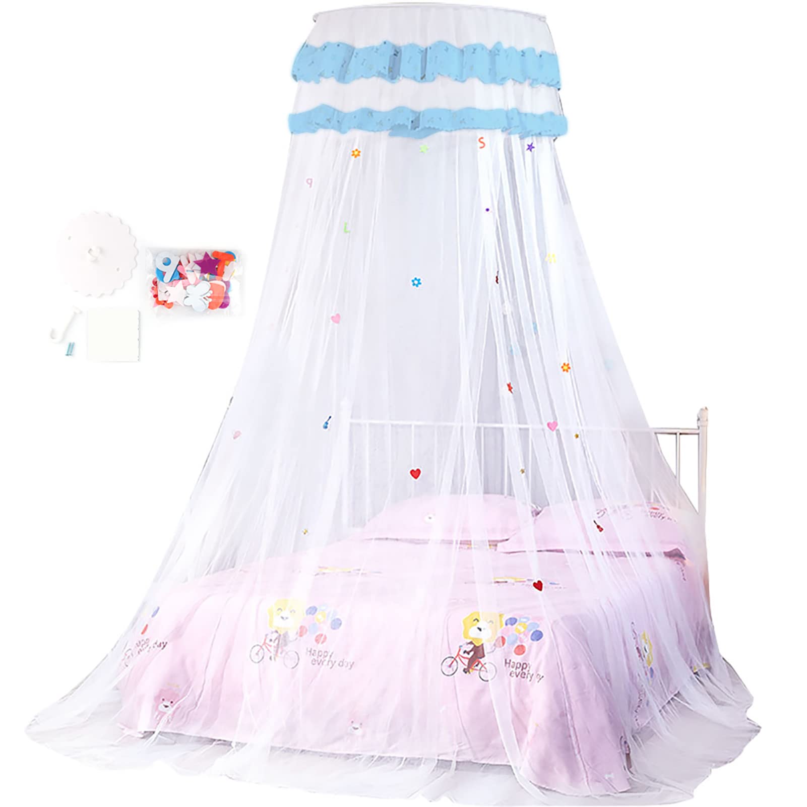 Alvinlite Breathable Dome Mosquito Net, Round Summer Baby Crib Mesh Canopy Bed Netting Children Room Decoration -007 (White) Dome