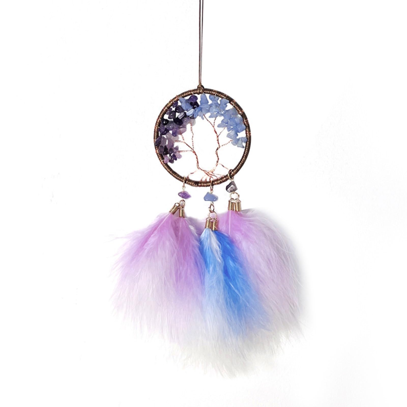 COWRC Women's car Interior Accessories Hand-Woven Dream Catcher car Feather Pendant Women's car Accessories Creative Interior Rearview Mirror Decoration Feather car Pendant