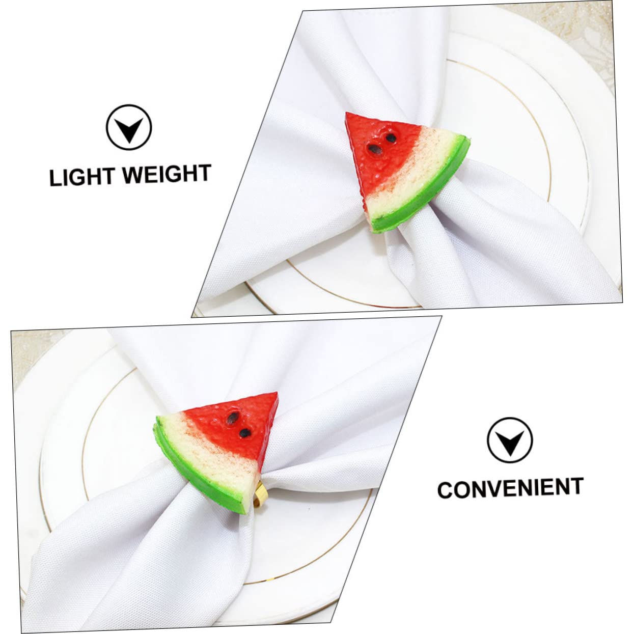 Mikinona 12piezas Servilleteros De Forma De Sandía para Decoración De Mesas Bodas Restaurantes y Hogar Elegante Accesorio De Comedor