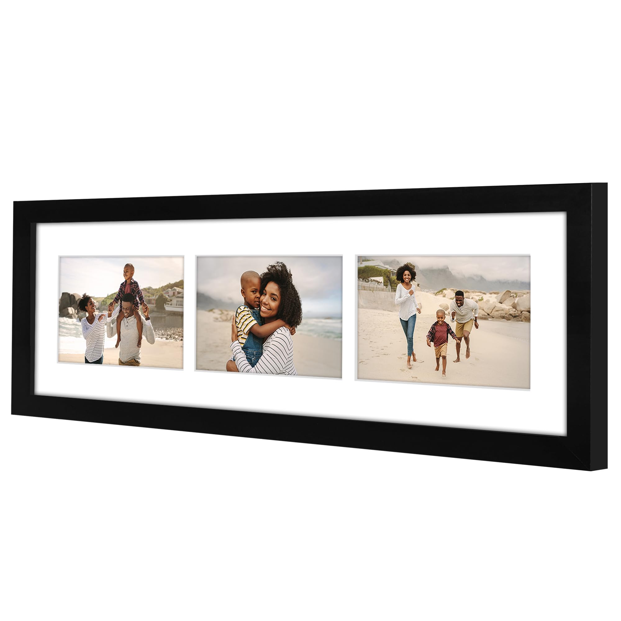 Americanflat Ramka na zdjęcia kolaż 6 x 20 z nietłukącym się szkłem – pasuje do (3) zdjęć 4 x 6 lub 10 x 50 cm, zestaw ramek ściennych do galerii, kolekcja Signature Collection, ramka na zdjęcia na