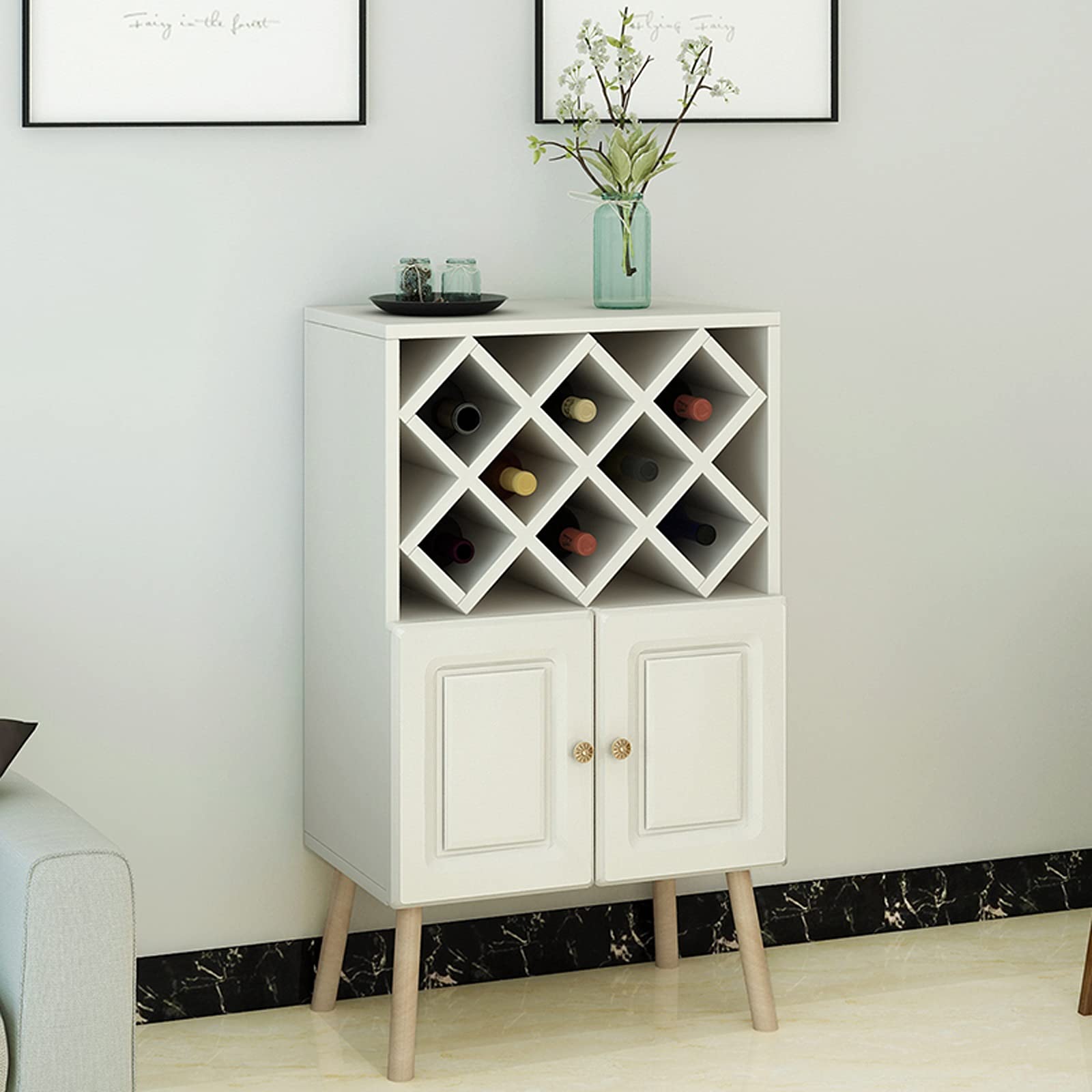 Botellero para bebidas, gabinete de vino, estantes de vino, estantes de vino de pie para el hogar, cocina, bar, gabinetes, estante de despensa, gabinete de bar (color: A)