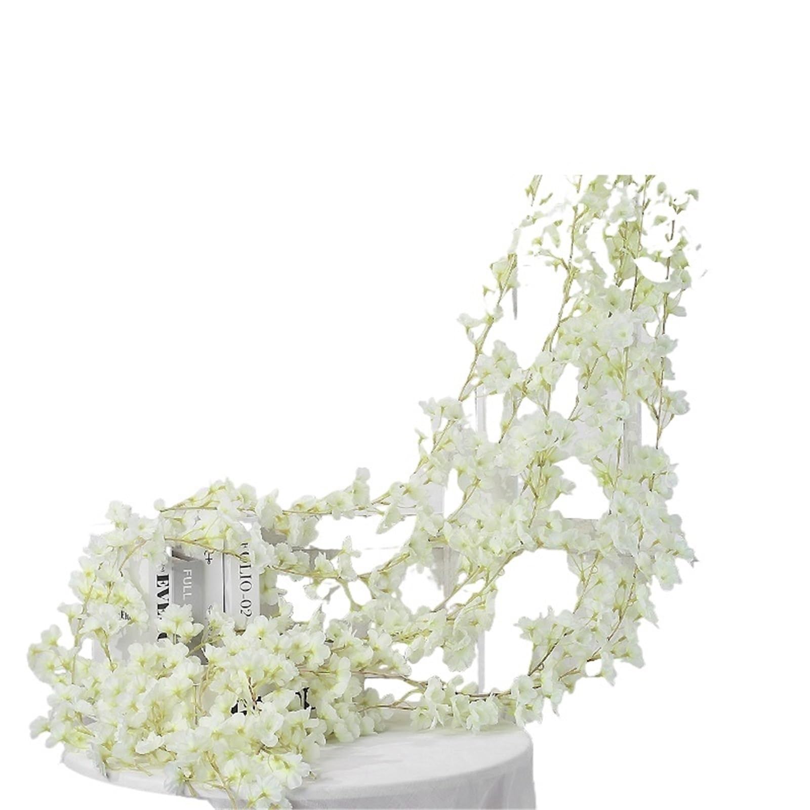 LuoAXINN Artificial Rose Vine 180cm Artificial Vine Blossom Garland
