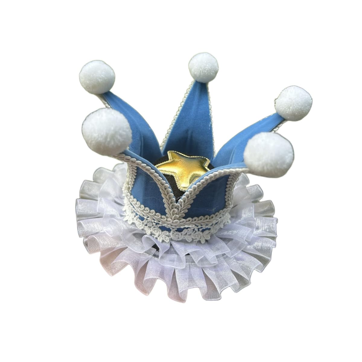 BPURB Women Lolita Circus Clown Hat Jester Mini Top Hat Halloween Costume Headband for Carnival Cosplay Party