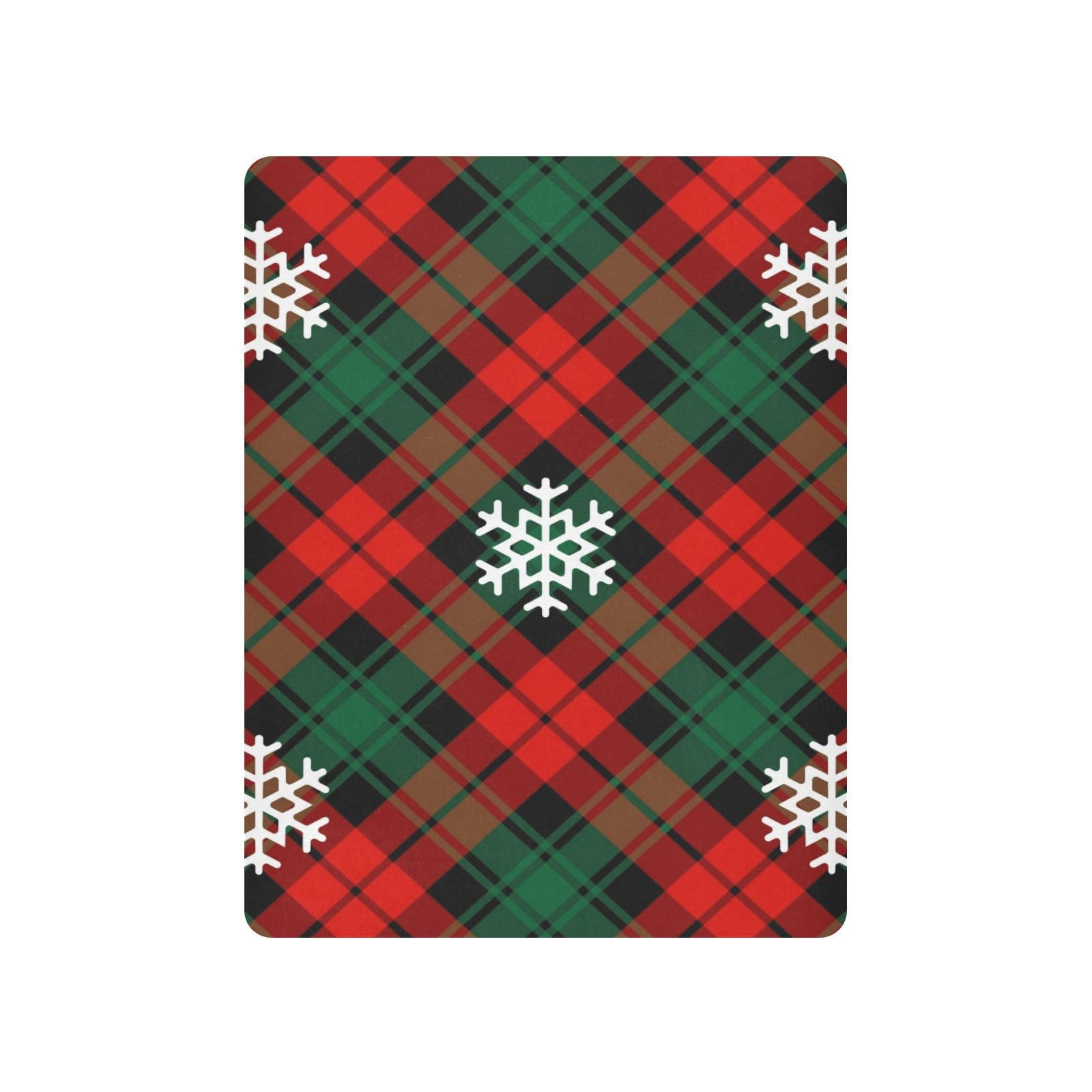 Moudou Christmas Snowflake Plaid Playard Sheet for Boy Girls, Soft Breathable Fitted Toddler Sheet for Standard Playard Bed Mattress, 39 x 27 x 5 Inch