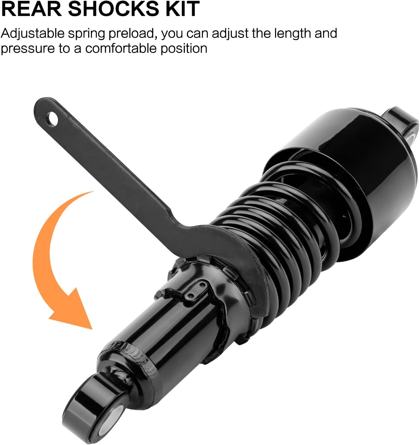 Motorcycle 10.5”/267mm Rear Shock Absorbers Lowering Shock Black Rear Suspension Kit Replacement for Harley Sportster Iron XL 883 1200 2004-2012