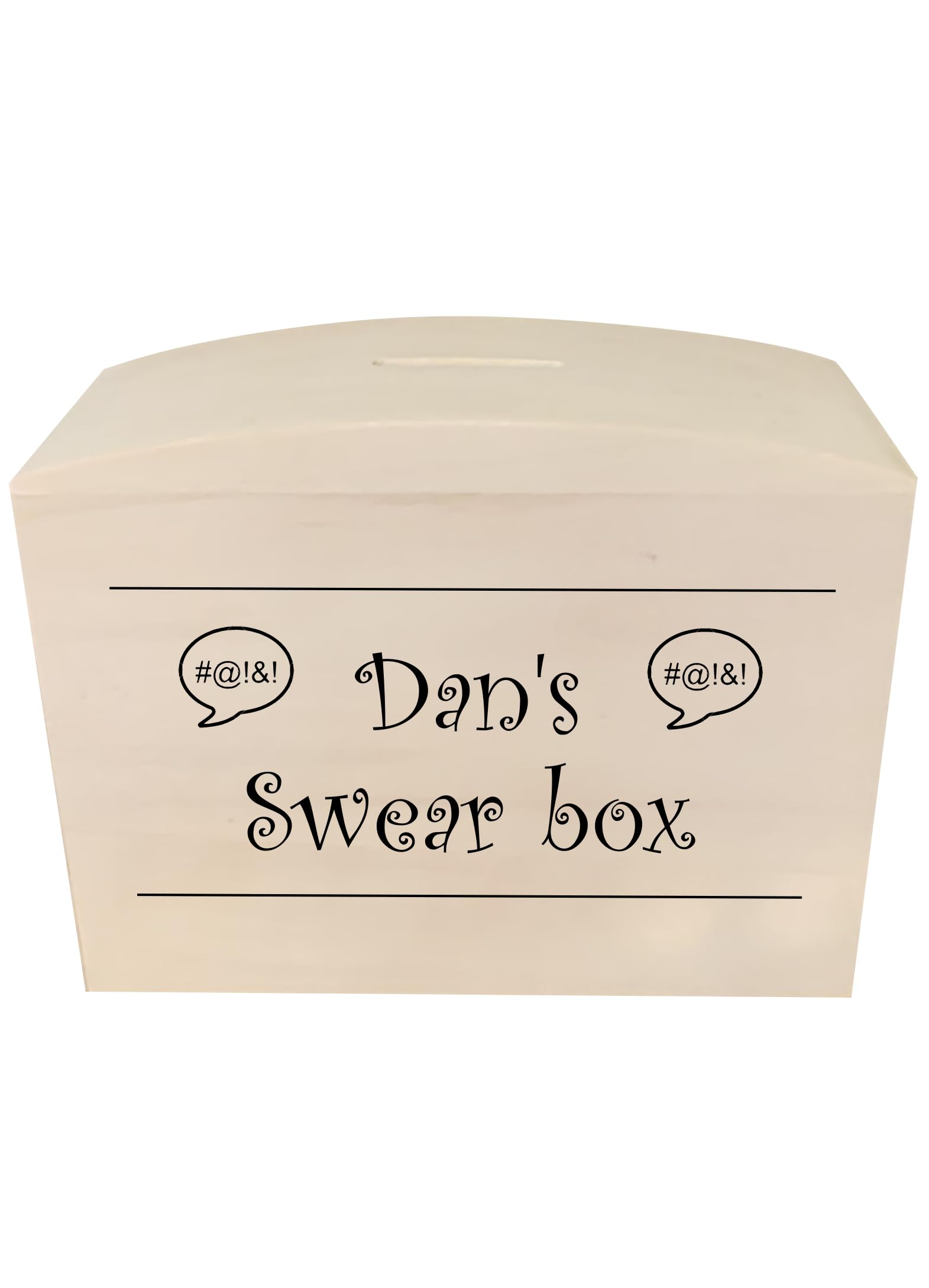 Personalised Swear Box with Name; Engraved Wooden Money Box
