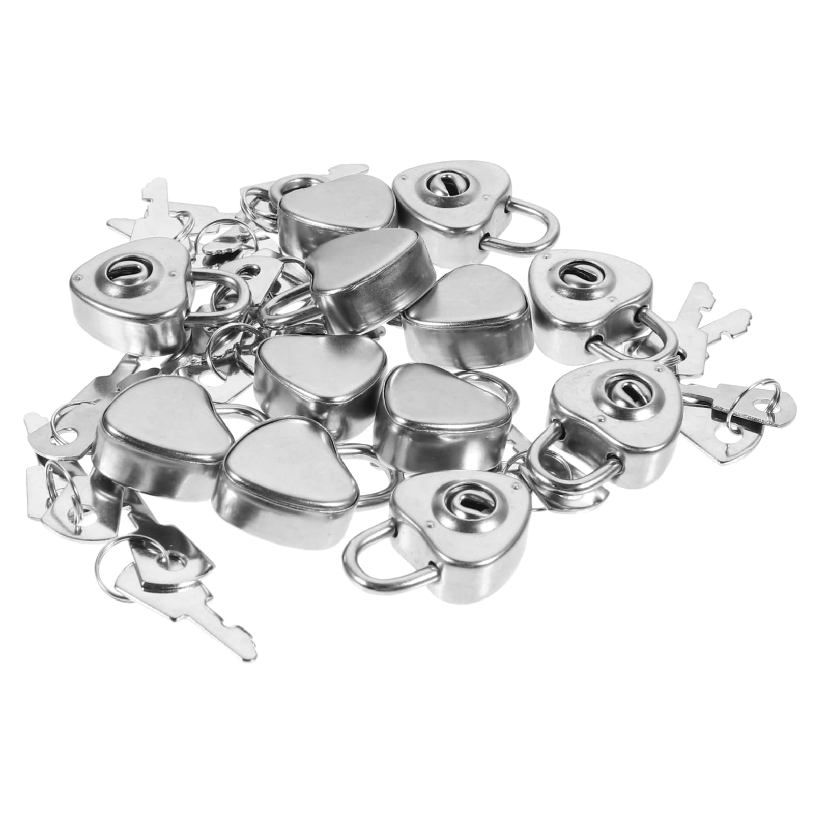 Angoily Heart Shaped Mini Padlock with 2 Keys Rustproof Metal Security Lock for Suitcase Diary Cabinet Portable 1.18X0.83X0.39 Inch