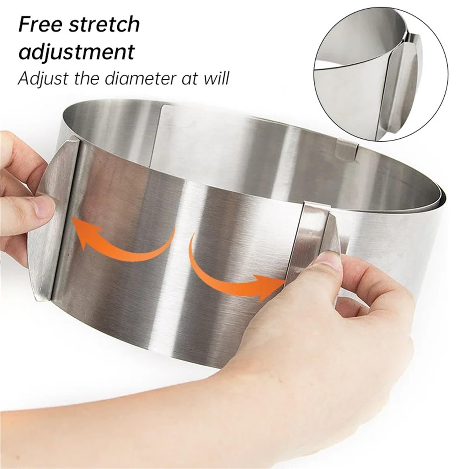 Anillos Para Tartas Anillo for Mousse de acero inoxidable, 2 uds., 6-12 pulgadas, círculo ajustable de acero inoxidable for pastel, herramientas for hornear, moldes for pasteles con escamas(15cm)