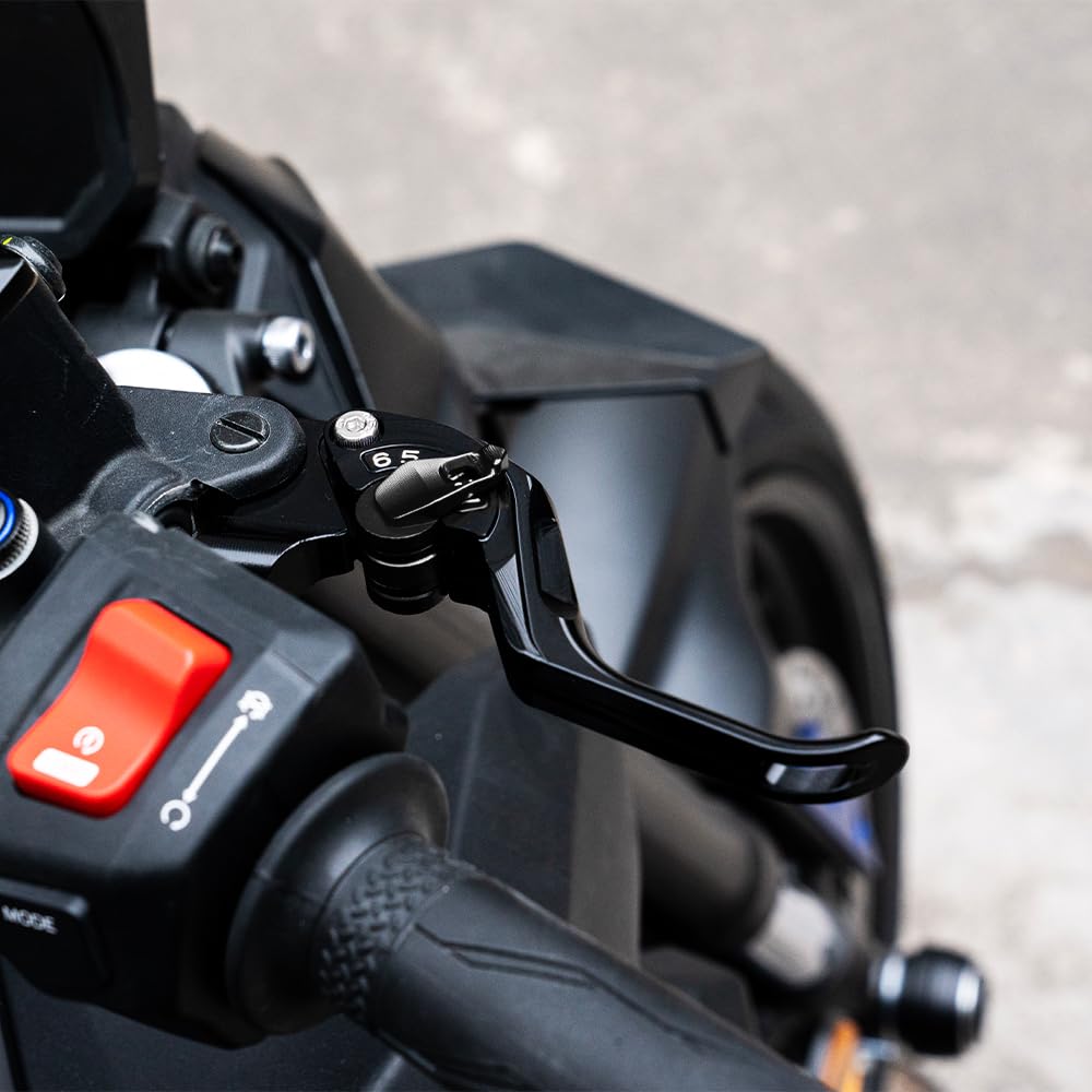 Adatto per MT 07 MT07 MT-07 2014-2026 2025 FZ07 FZ-07 FZ 07 2021 Accessori Moto Leva del Freno e della Frizione Regolabile CNC Set di Leve Freno e Frizione (Nero)