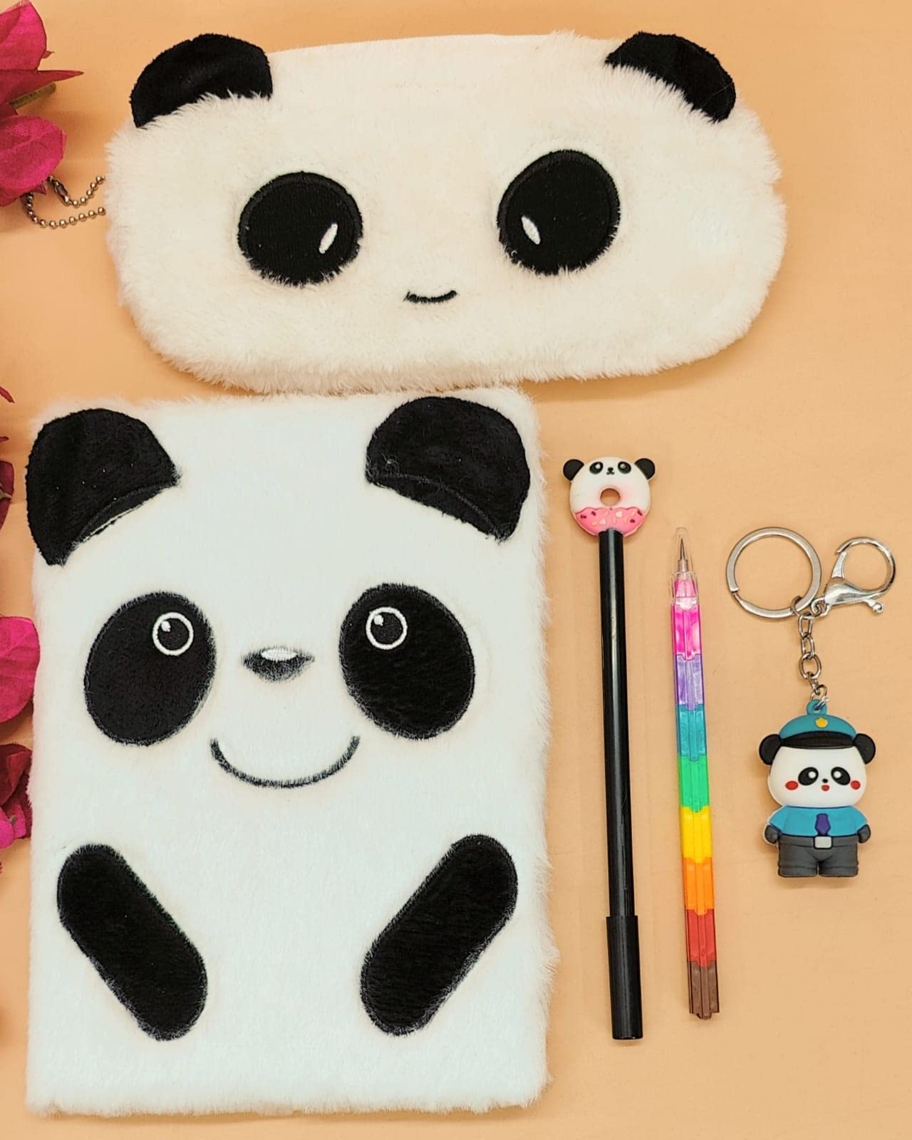 TERA 13 Diary Notebook (Pack of 5 Items) Panda Diary for Girls | Return Gifts Diary | Kids Diary with Pen | Cartoon Fur Pouch Keychain for Girls | Birthday Gifts for Kids & Girls (B0B3PPQSQ9) Amazon Price History, Amazon Price Tracker