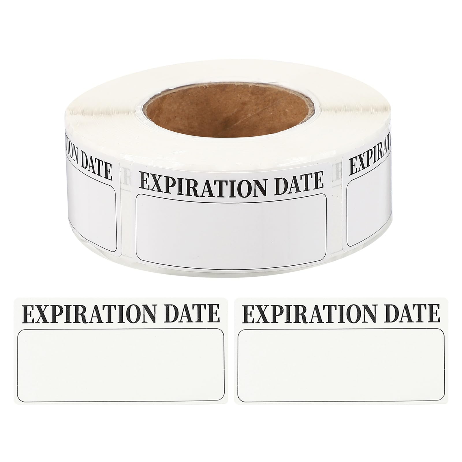 PATIKIL 500 Pcs Expired Date Label Stickers Roll, 2 x 1 Inch Removable Inventory Labels Adhesive Food Sticker Roll for Marking Organizing Inventory and Food Container, White and Black