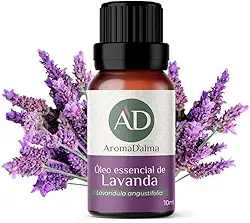 Óleo Essencial De Lavanda 100% Puro - 10ml - Ideal Para Difusor, Aromaterapia e Cuidados Com o Corpo I Aroma Floral, Doce e Delicado I Aroma D'alma