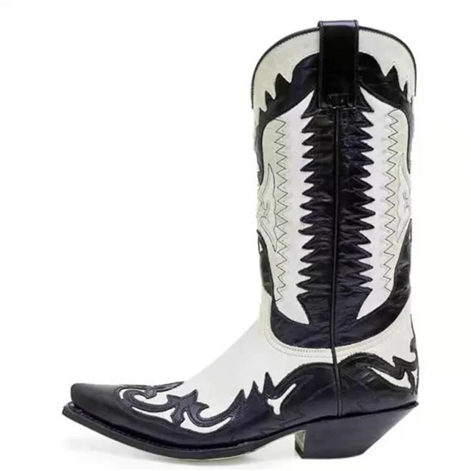 Herren-Stiefel mit mittlerem Absatz, Motorrad-Stil, lässig, Übergrößen: 38-44, 45, 46, 47 und 48.