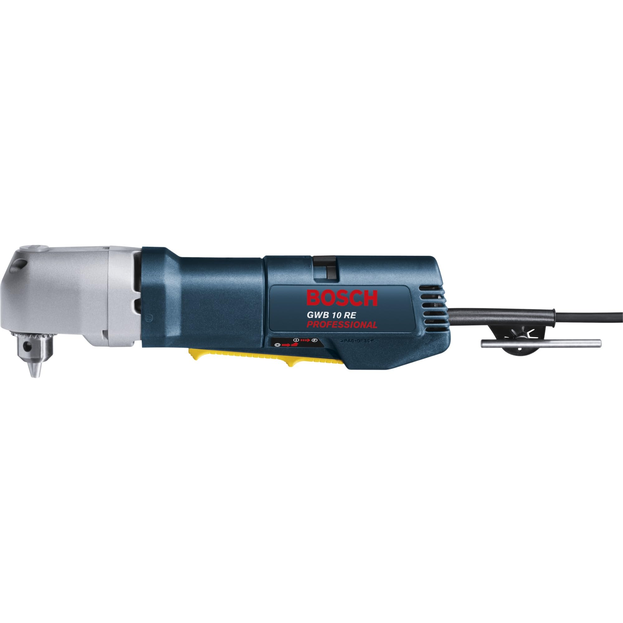 Bosch Professional Winkelbohrmaschine GWB 10 RE (400 W Nennaufnahmeleistung, 22 mm Bohr-Ø Holz, 10 mm Bohr-Ø Stahl, inkl. Zahnkranzbohrfutter eingebaut 10 mm)