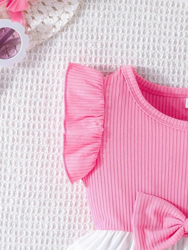 Image of SHRIMATE Apparels Summer Dress for Baby Girl /Frocks for Baby Girl /Baby Frocks Girl Poly Rayon /Casual Dress Short Flutter Sleeve (222)