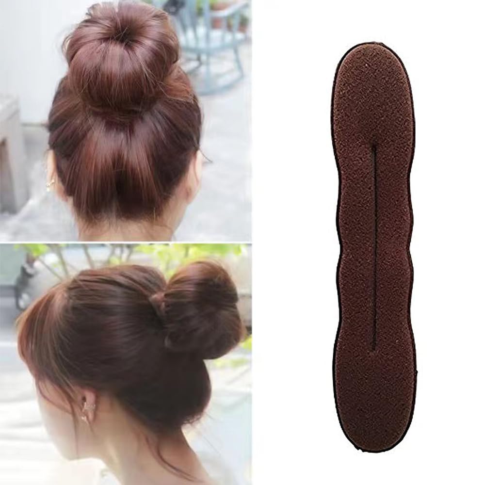 4 piezas Marrón para hacer moños para el cabello, Bonut para el cabello, esponja para torcer el cabello, accesorios peinar el cabello, accesorios para el cabello, herramientas el cabello