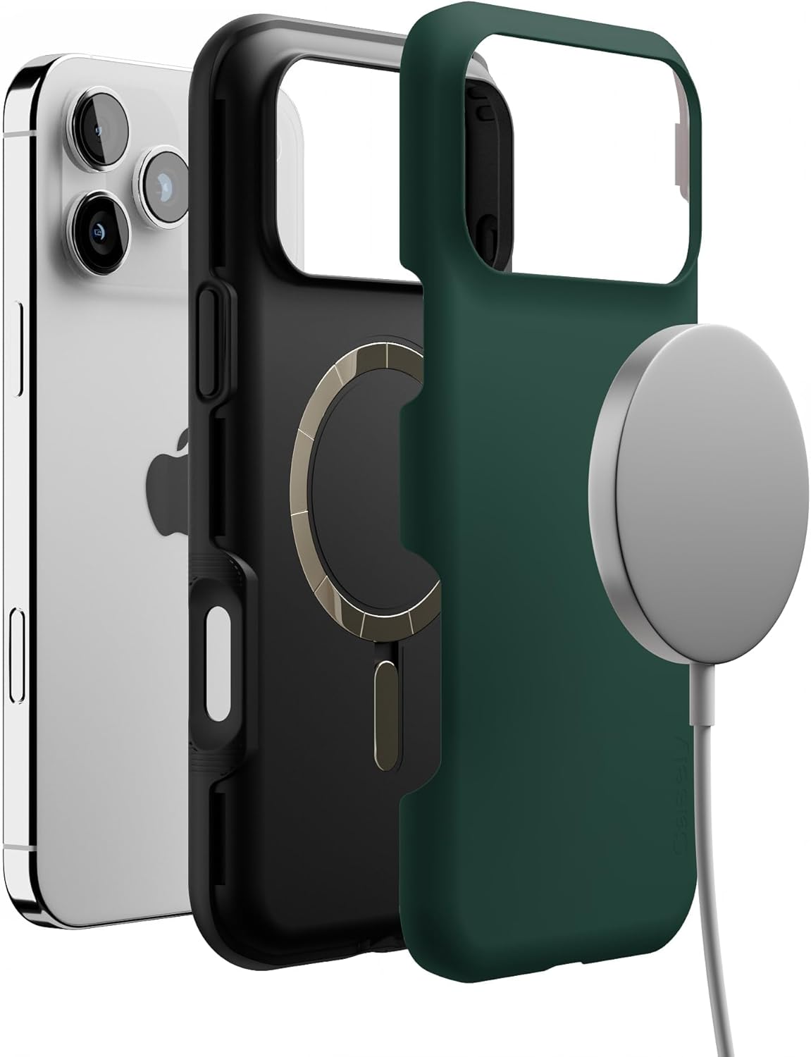 Casely iPhone 17 Pro Max Case | The Boyfriend Collection | Forest Green | Bold Protective Design | Compatible with MagSafe