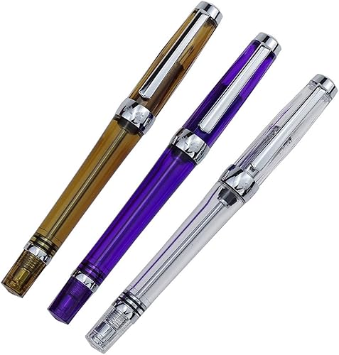 erofa Yongsheng 3013 - Pluma estilográfica de relleno al vacĂo, juego de regalo de escritura corporal transparente, punta extrafina erofa Yongsheng 3013 - Pluma estilográfica de relleno al vacĂo, juego de regalo de escritura corporal transparente, punta extrafina