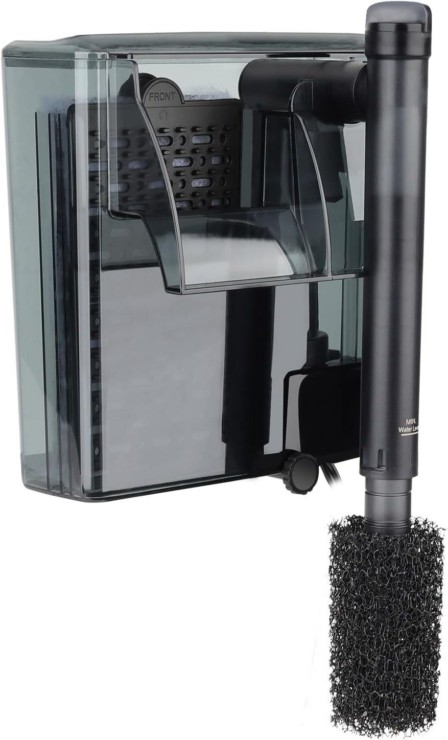 hygger Aquarium HOB Filter 105 GPH for 10-20 Gallon Fish Tank Power Filter with Adjustable Water Flow Extendable Intake Tube External Hang-On Back