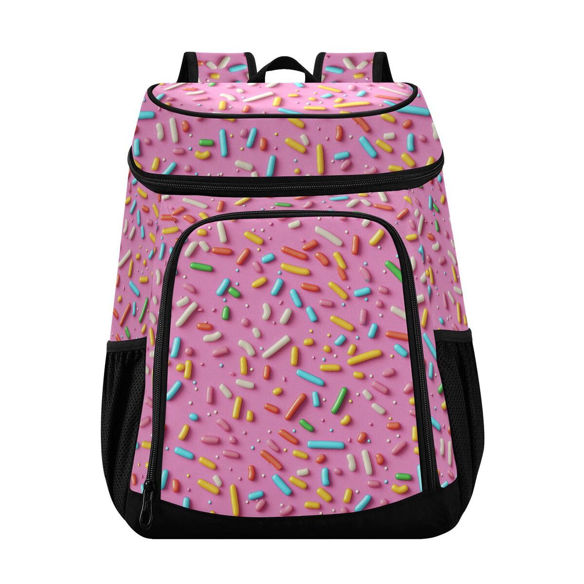 Pink Icecream Cooler Backpack Leakproof Insulated Lunch Cooler Bag 30 Cans Camping Backpacks for Beach Camping Hiking