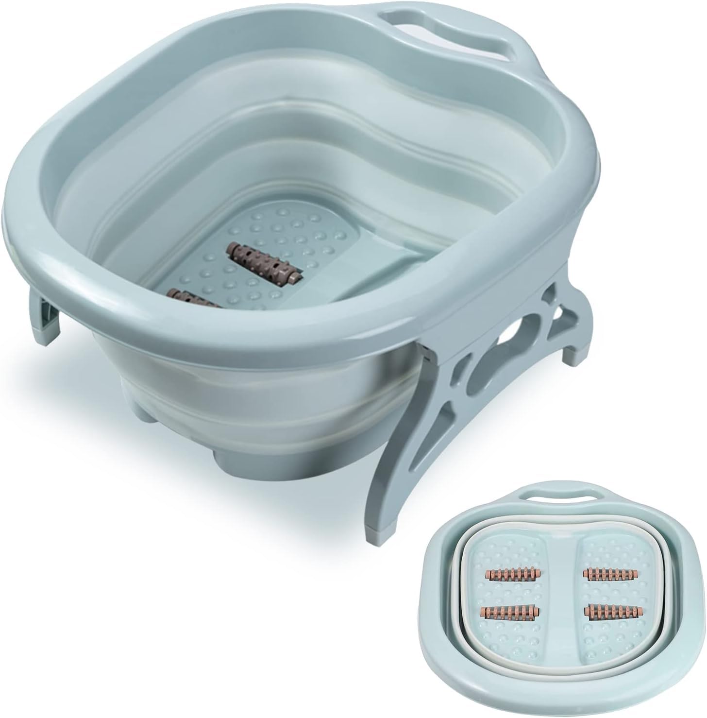 Abhsant Collapsible Foot Soaking Bath Basin with Foot Callus Remover and Massage Rollers,Foldable Plastic/Rubber Foot Bath Bucket Tub,Pedicure Foot Soak Bath (GREEN) (B0CSFM7ZTH) Amazon Price History, Amazon Price Tracker