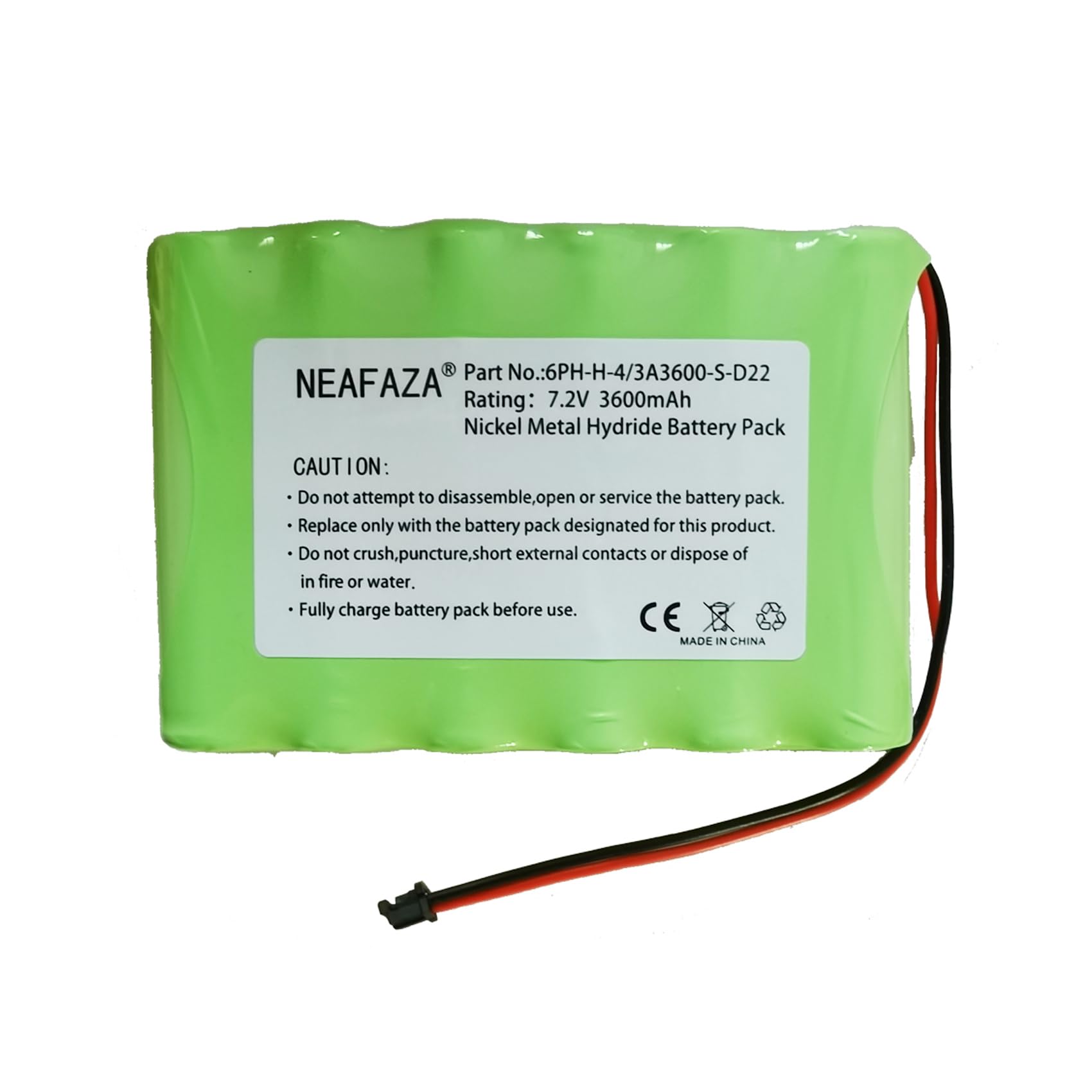 NEAFAZA 6PH-H-4/3A3600-S-D22 7.2V 3600mAh Ni-MH Battery Compatible with DSC IMPASSA SCW9057 SCW9055 ADT SCW9057G-433 Wireless Security System Alarm Panel (1 Pack)