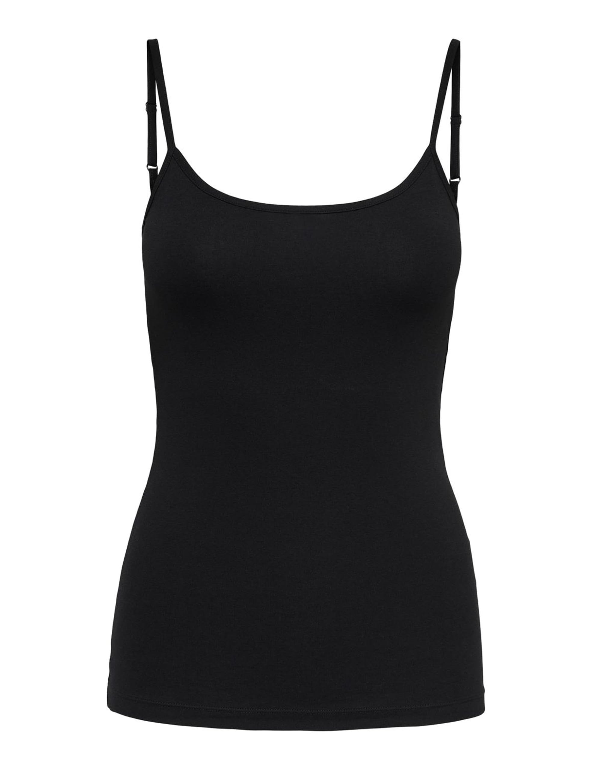 JDY Women Spaghetti Tank Top 2 Piece Pack | Sleeveless Round Neck Shirt | Basic Set JDYAVA, Colours:Black, Size:42