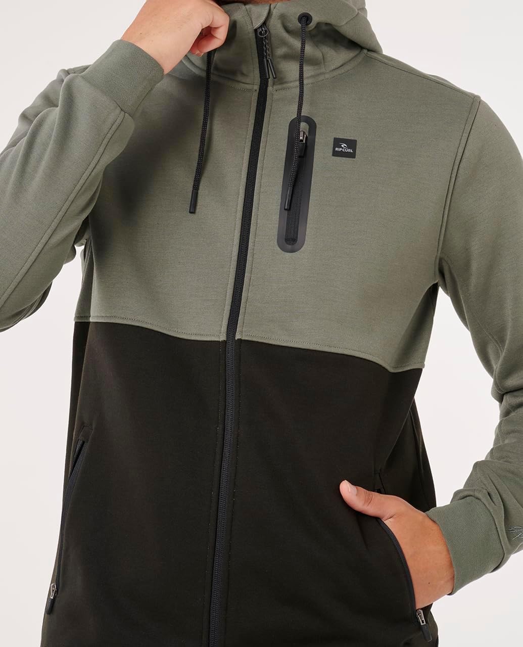 Rip Curl mens Departed Anti Series Technical Zip Up Hooded Sweatshirt - Image 2