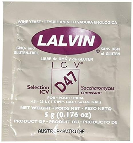 Lalvin D-47x3 Saccharomyces Cerevisiae 3 (bolsas de 0.18 oz)