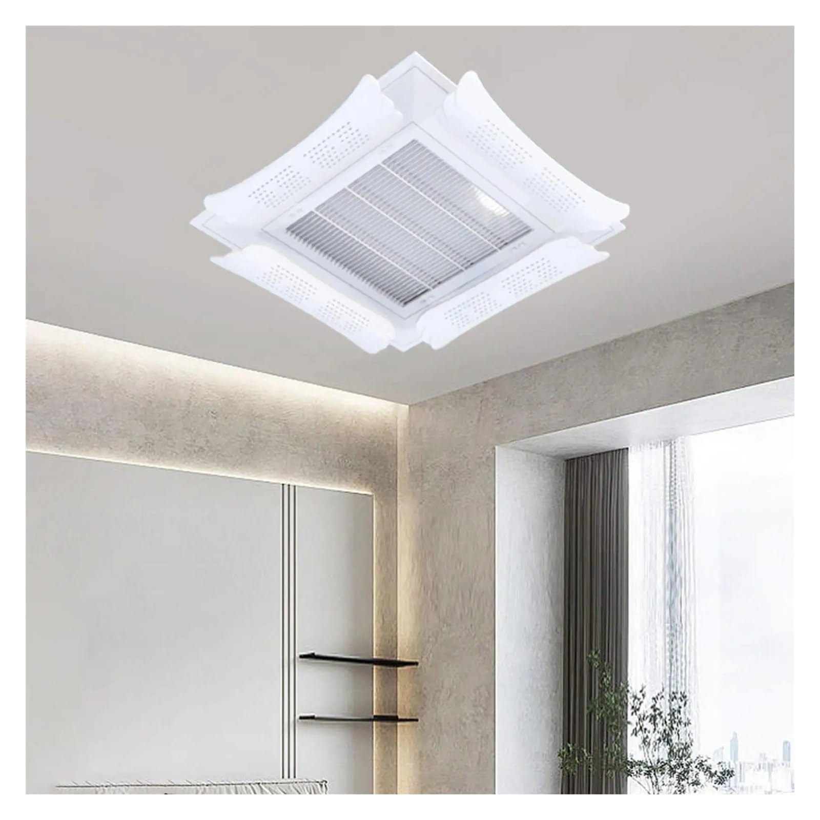 Deflector De Aire Acondicionado 4 Uds Deflector De Ventilación De Aire Acondicionado Central Ajustable Fácil De Instalar Parabrisas For Accesorios Del Hogar