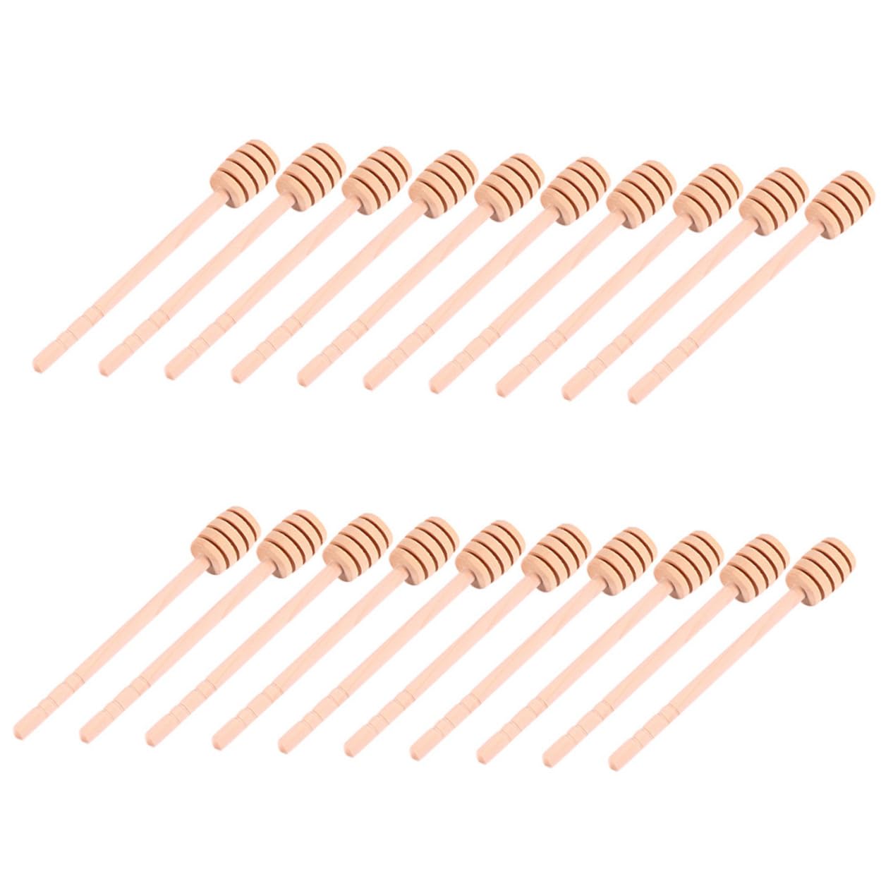 LABRIMP 25Pcs Wooden Honey Dipper Sticks Premium Honey Stirring Rods More Comfortable Handle for Home Use Parties