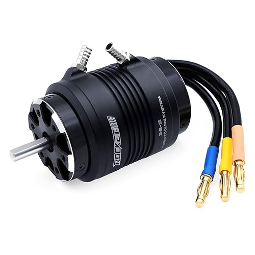 Surpass Hobby 3660 2150 KV Motor sin escobillas 4 polos eje 0.197 in con chaqueta de refrigeración por agua para barco RC (2150kv)